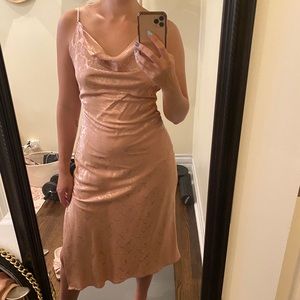 Midi jacquard print satin dress